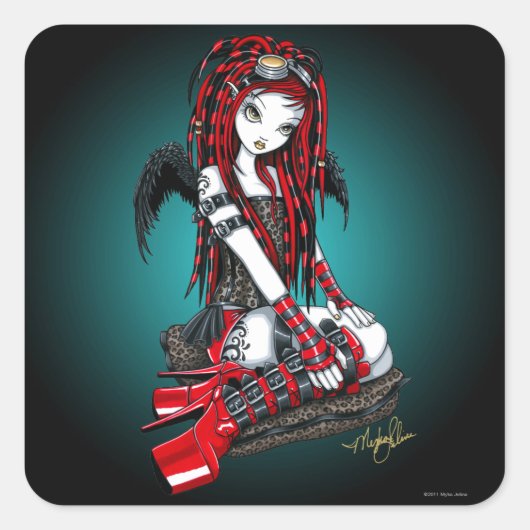 Stickers "Crimson" Red Tattoo Cyber Goth Angel (Devant)