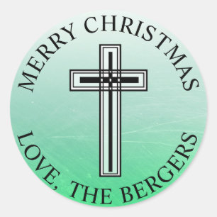 Stickers croix verte et noire personnalisés