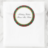 Stickers Cuisinière de vacances Green Red Plaid (Sac)