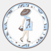 Stickers Cupcake baby shower bleu (Devant)