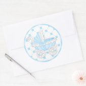 Stickers Cupcake baby shower bleu (Enveloppe)