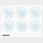 Stickers Cupcake baby shower bleu (Feuille)