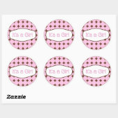 Stickers Cupcake baby shower C'est une fille (Feuille)