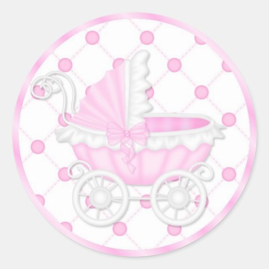Stickers Cupcake Baby shower rose (Devant)