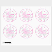 Stickers Cupcake Baby shower rose (Feuille)