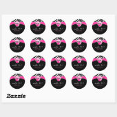Stickers Cupcake Boulangerie Zebra rose noir Retro (Feuille)