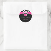 Stickers Cupcake Boulangerie Zebra rose noir Retro (Sac)