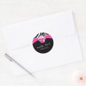 Stickers Cupcake Boulangerie Zebra rose noir Retro (Enveloppe)
