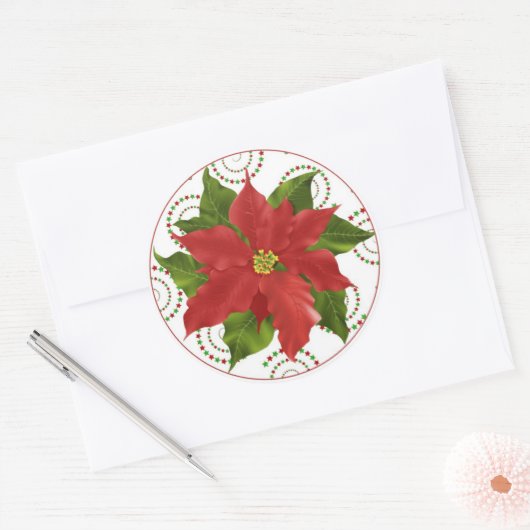 Stickers Cupcake de Noël Pointsettia (Enveloppe)