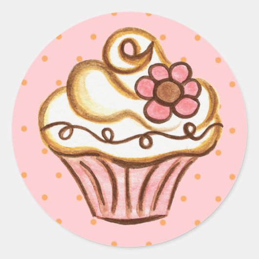 Stickers Cupcake Fleur (Devant)