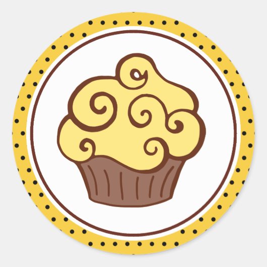 Stickers Cupcake Jaune (Devant)