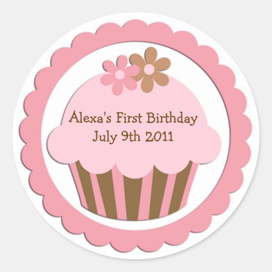Stickers Cupcake personnalisables Étiquettes (Devant)