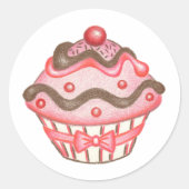 Stickers Cupcake rose (Devant)