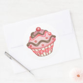 Stickers Cupcake rose (Enveloppe)
