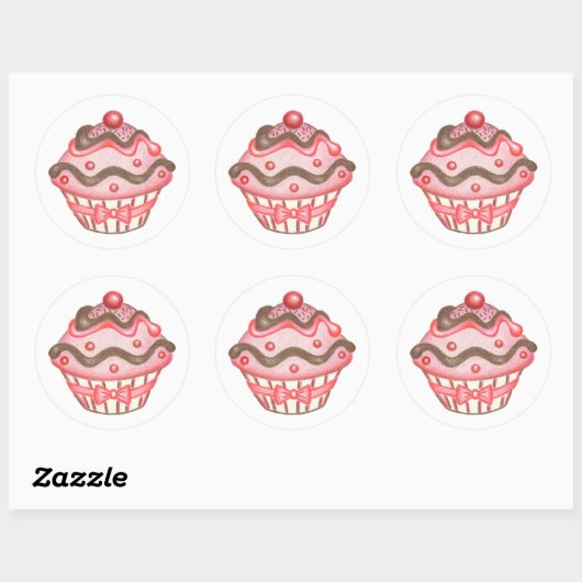 Stickers Cupcake rose (Feuille)