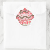 Stickers Cupcake rose (Sac)