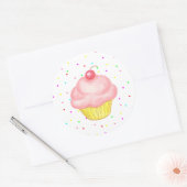 Stickers Cupcake rose (Enveloppe)