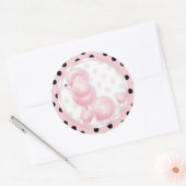 Stickers Cupcake Toppers Anniversaire Poodé rose (Enveloppe)