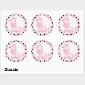 Stickers Cupcake Toppers Anniversaire Poodé rose (Feuille)
