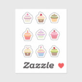 Stickers Cupcakes colorés (Feuille)