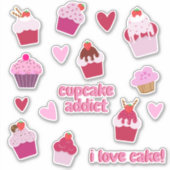 Stickers Cupcakes et Shorcakes aux fraises (Devant)