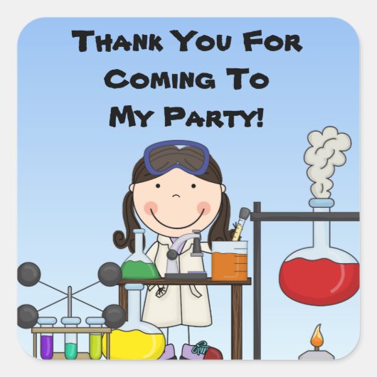 Stickers Customisés pour les filles en science (Devant)
