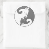 Stickers Cute Kitty Grey et Blanc Yin Yang Chat (Sac)