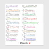 Stickers Cute Koala Custom Multiple Names (Feuille)