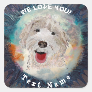 Stickers Cute Labradooda Chien & Texte