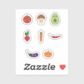 Stickers Cute Légumes (Feuille)