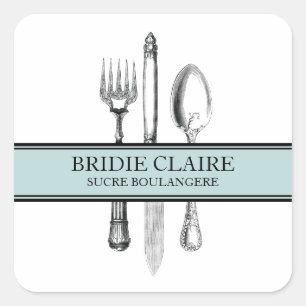 Stickers Cutlery Carré Élégant