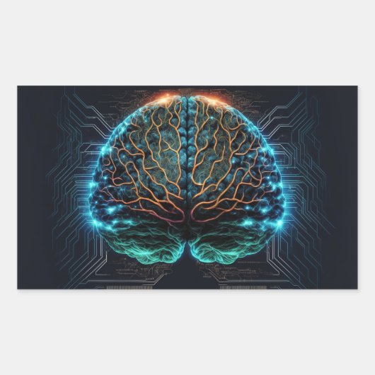 Stickers Cyber Cerveau Ordinateur (Devant)