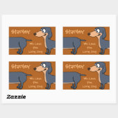 Stickers Dachshund amusant (Feuille)