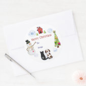 Stickers d'adresse de chien et de chat de Noël per (Enveloppe)