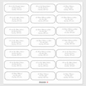 Stickers d'adresse de Mariage de script élégant (Feuille)