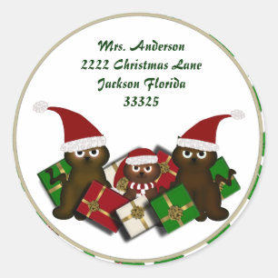 Stickers d'adresse de Noël Kitty