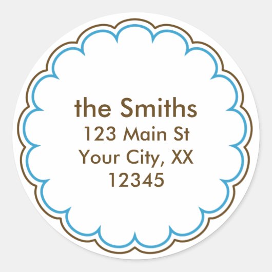 Stickers d'adresse de paille en bleu (Devant)