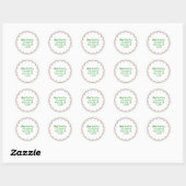 Stickers d'adresse de pétoncle rose vert (Feuille)