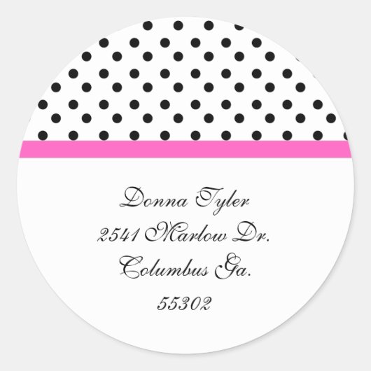 Stickers d'adresse de point et d'ajustement rose P (Devant)