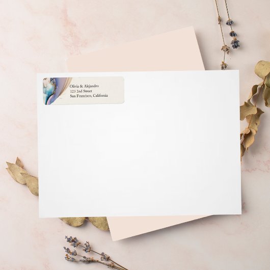 Stickers d'adresse de retour d'aquarelle cosmique