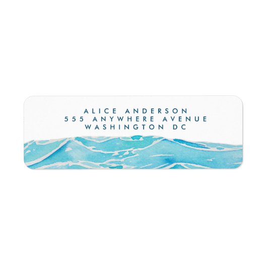 Stickers d'adresse de retour de Beach Waves Waterc (Devant)