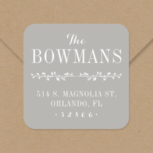 Stickers d'adresse de retour de monogramme familia