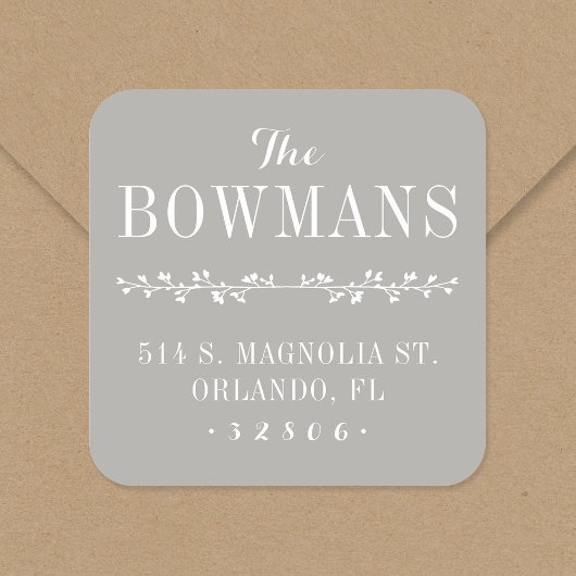 Stickers d'adresse de retour de monogramme familia