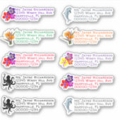 Stickers d'adresse de retour en forme de fleur de (Devant)