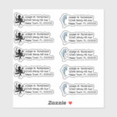 Stickers d'adresse de retour en forme de poulpe da (Feuille)
