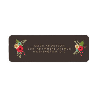 STICKERS D'ADRESSE DE RETOUR FLORALE MODERNE