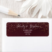 Stickers d'adresse de retour Mariage Red Velvet (En situation)