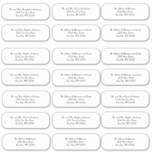 Stickers d'adresse d'enveloppe de Mariage de scrip (Devant)