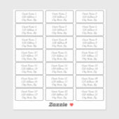 Stickers d'adresse du client mariage (Feuille)