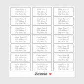 Stickers d'adresse du client mariage (Feuille)